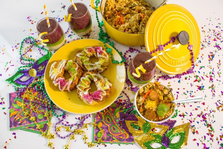 Mardi Gras Dinner Party Menu - Family Friendly Mardi Gras Party - Touch device users, explore by touch or with swipe gestures.